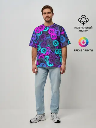 Мужская футболка оверсайз / Неоновые снаперсы