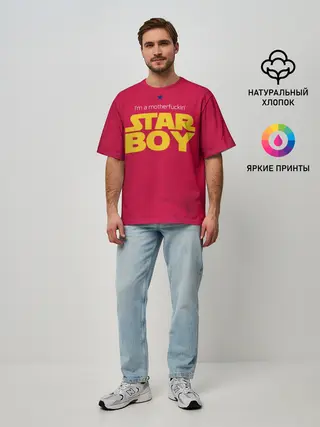 Мужская футболка оверсайз / The Weeknd - Star Boy