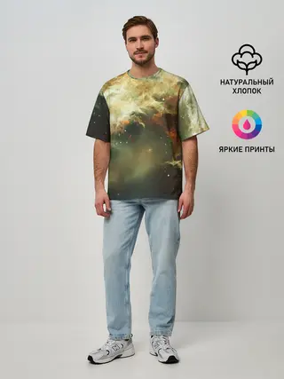 Мужская футболка оверсайз / НЕОНОВЫЕ ЗВЕЗДЫ