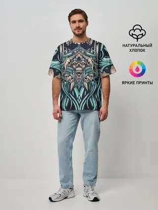 Мужская футболка оверсайз / Древний зомби