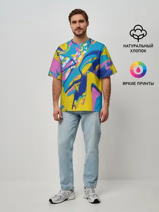 Мужская футболка оверсайз / Клякса