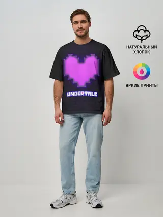 Мужская футболка оверсайз / UNDERTALE PURPLE HEART