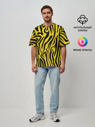 Мужская футболка оверсайз / Тигровые полоски