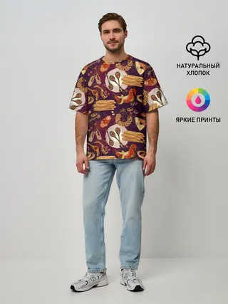 Мужская футболка оверсайз / Русские блины