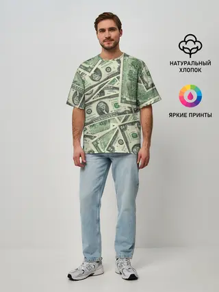 Мужская футболка оверсайз / Доллар