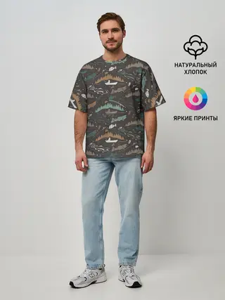 Мужская футболка оверсайз / На Рыбалке