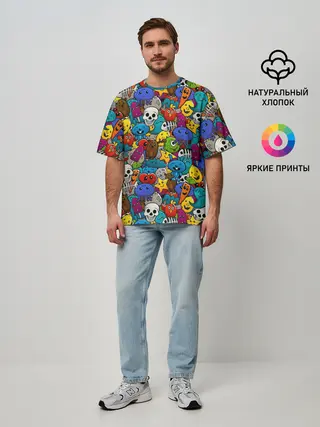 Мужская футболка оверсайз / Граффити