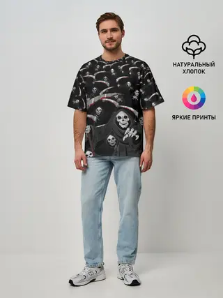 Мужская футболка оверсайз / Жнецы идут