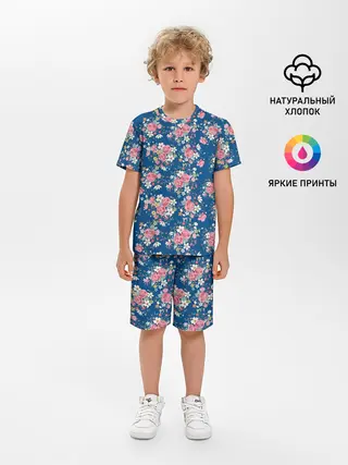 Детская пижама с шортами / Розы и Ромашки