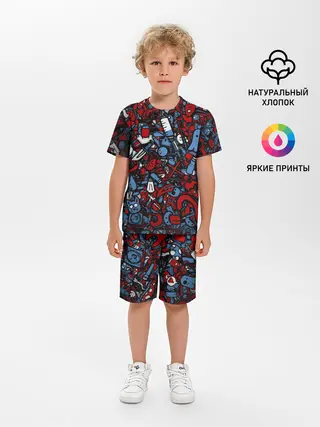 Детская пижама с шортами / RedBlue stikers