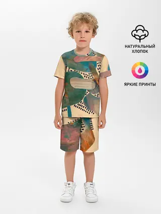 Детская пижама с шортами / Birches and fields