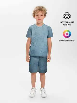 Детская пижама с шортами / Оттенки синего
