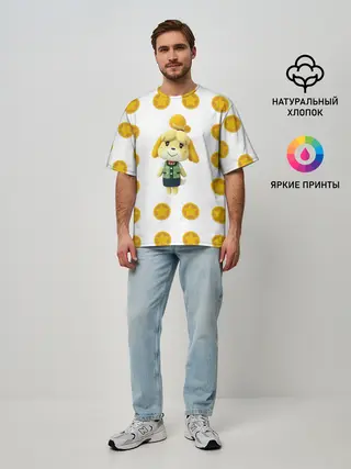 Мужская футболка оверсайз / Animal crossing - Isabelle