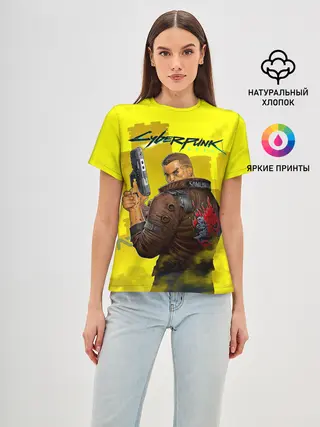Женская базовая футболка / Cyberpunk 2077