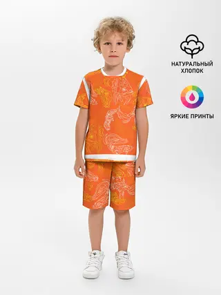 Детская пижама с шортами / Нарисованные рыбки