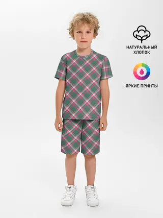 Детская пижама с шортами / Клеточный узор