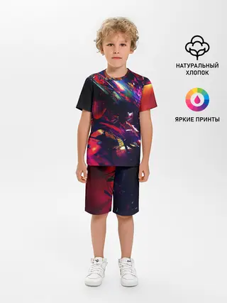 Детская пижама с шортами / DIGITAL STRIPES