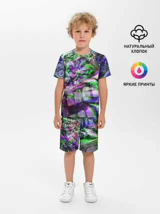 Детская пижама с шортами / Граффити на стене