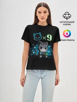 Женская базовая футболка / У меня 9 жизней