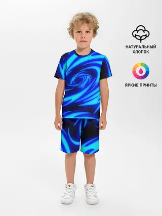 Детская пижама с шортами / ОГНЕННЫЕ ВОЛНЫ | FIRE STRIPES