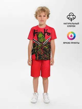 Детская пижама с шортами / зеленый Кайман