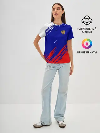 Женская базовая футболка / RUSSIA SPORT / РОССИЯ СПОРТ