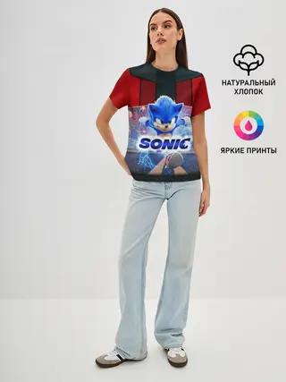 Женская базовая футболка / Соник 2020
