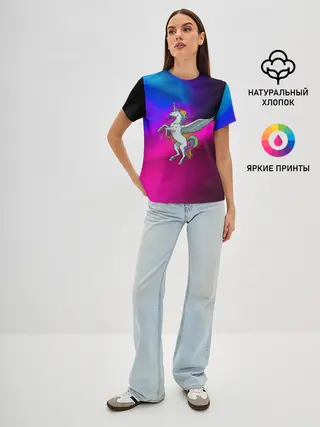 Женская базовая футболка / Единорог | Unicorn