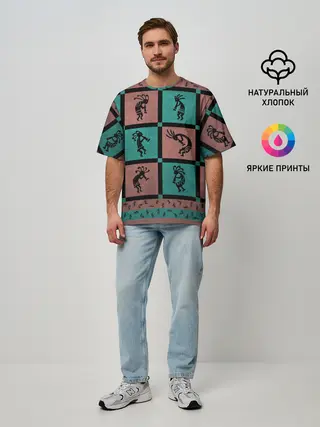 Мужская футболка оверсайз / Кокопелли