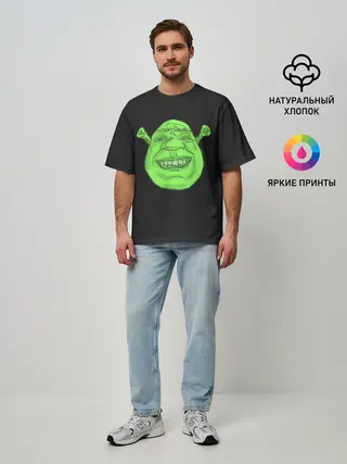Мужская футболка оверсайз / Shreks Face