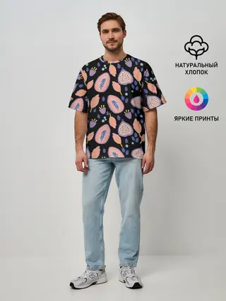Мужская футболка оверсайз / Папайя