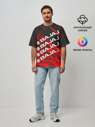 Мужская футболка оверсайз / BAJAJ / БАДЖАДЖ / MOTOSPORT