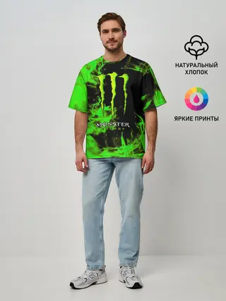 Мужская футболка оверсайз / MONSTER ENERGY