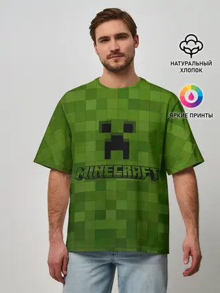 Мужская футболка оверсайз / Minecraft