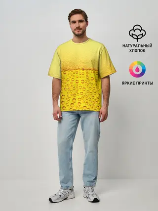 Мужская футболка оверсайз / ПИВО