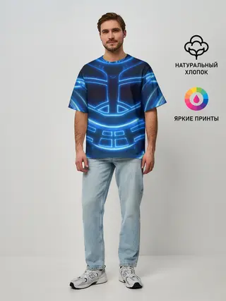 Мужская футболка оверсайз / Неоновая броня | Neon Armor