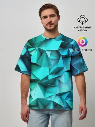Мужская футболка оверсайз / abstraction geometry