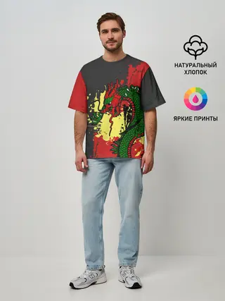 Мужская футболка оверсайз / Chinese dragon