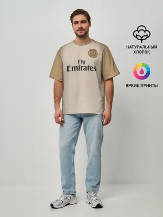 Мужская футболка оверсайз / PSG Форма Новая Away 18/19