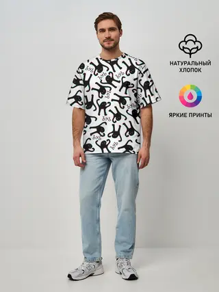 Мужская футболка оверсайз / ЪУЪ СЪУКА ГЛИТЧ