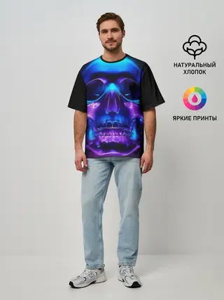 Мужская футболка оверсайз / Череп