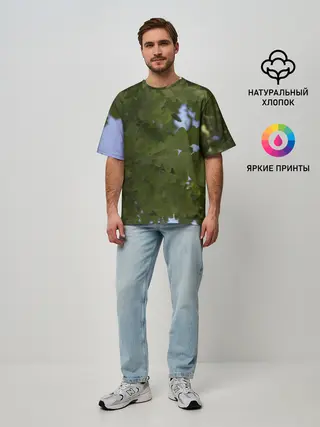 Мужская футболка оверсайз / Летние дубы