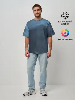Мужская футболка оверсайз / Дымчатый