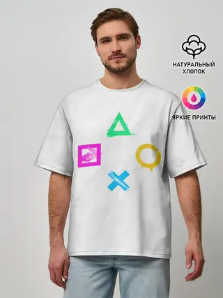 Мужская футболка оверсайз / GAMEPAD