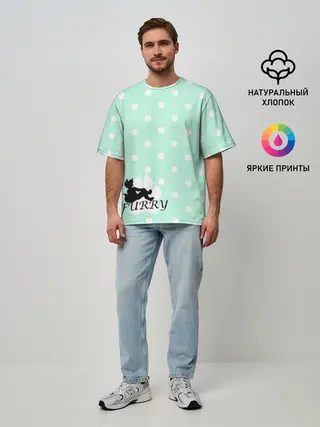 Мужская футболка оверсайз / Furry Fox
