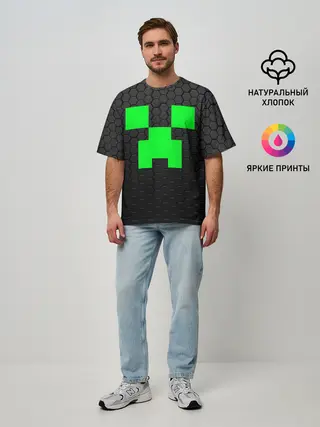 Мужская футболка оверсайз / MINECRAFT CREEPER | КРИПЕР МАЙНКРАФТ