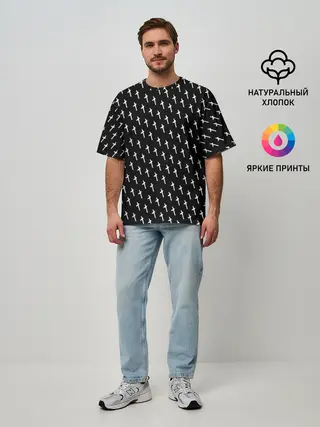 Мужская футболка оверсайз / LiL PEEP Pattern