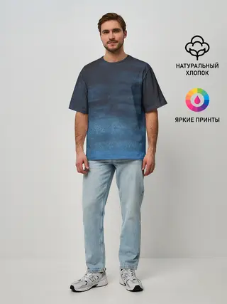 Мужская футболка оверсайз / Темнота глубины