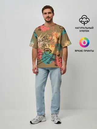 Мужская футболка оверсайз / Париж