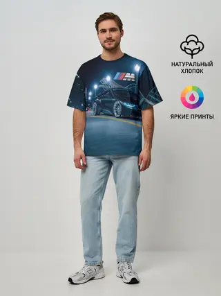 Мужская футболка оверсайз / BMW.